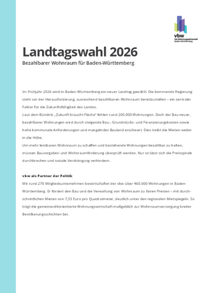 Positionspapier zur Landtagswahl 2026 - Kurzversion